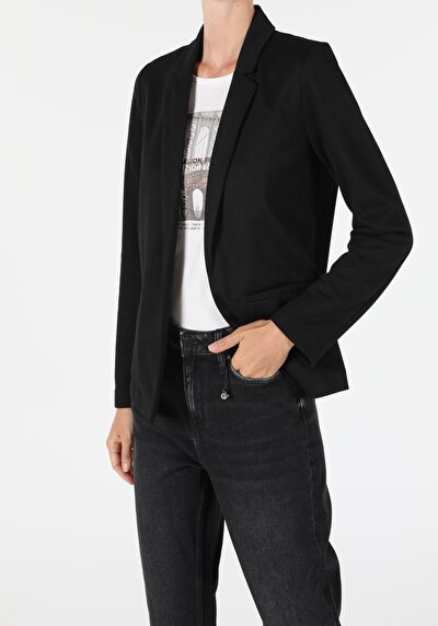 Image de Veste De Blazer Noir Regular Fit Femme