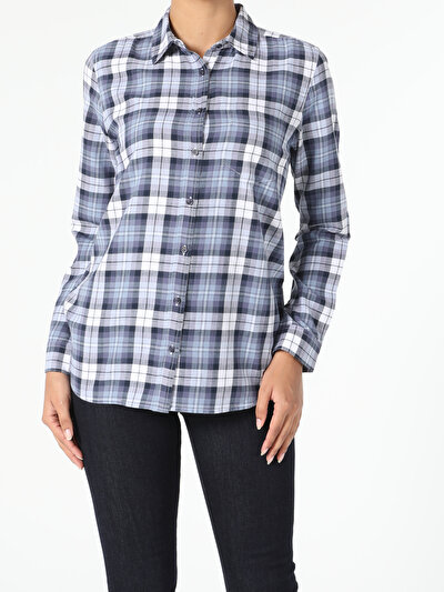 Image de Chemise À Manches Longues Bleu Regular Fit   Femme