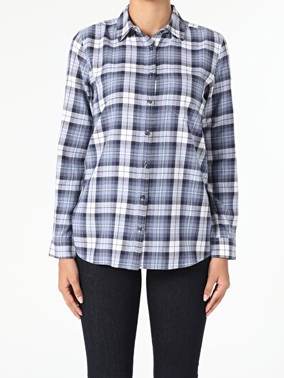 Image de Chemise À Manches Longues Bleu Regular Fit   Femme