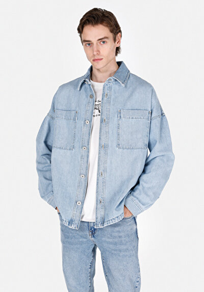 Image de Shırt À Manches Longues Oversize Fit Droit Jean Homme