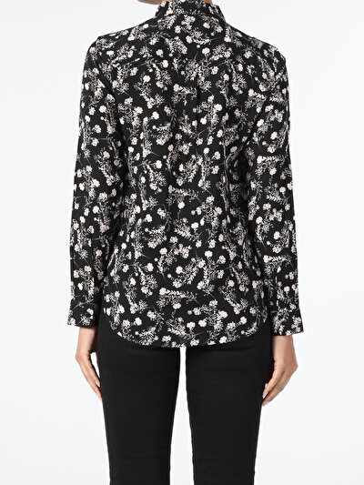 Image de Chemise À Manches Longues Noir Slim Fit Femme