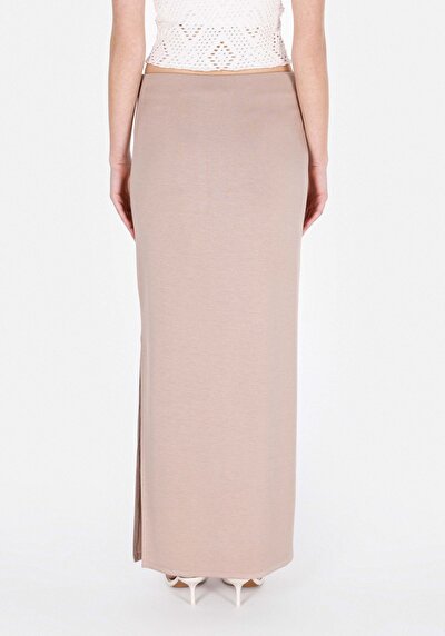 Image de Jupe Beige Slim Fit Droit Plongée Mdi Femme
