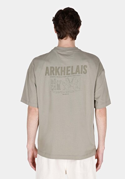 Image de T-shirt À Manches Courtes Vert Oversize Fit Droit Homme