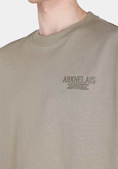 Image de T-shirt À Manches Courtes Vert Oversize Fit Droit Homme
