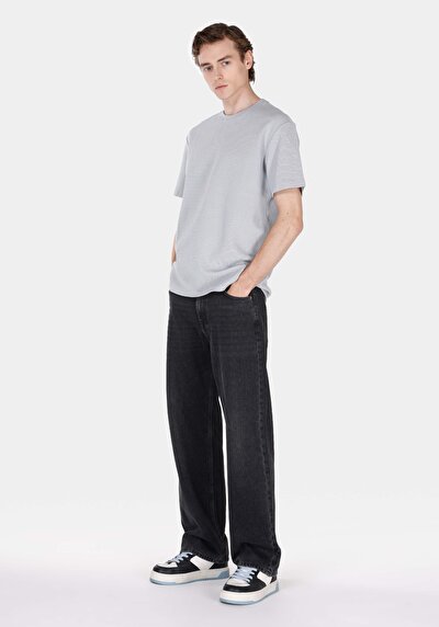 Image de T-shirt À Manches Courtes Bleu Comfort Fit Droit Homme