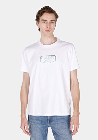 Image de T-shirt À Manches Courtes Blanc Regular Fit Droit Homme