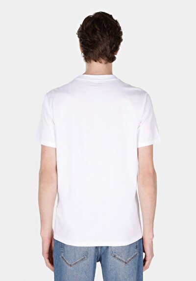 Afficher les détails de T-shirt À Manches Courtes Blanc Regular Fit Droit Homme