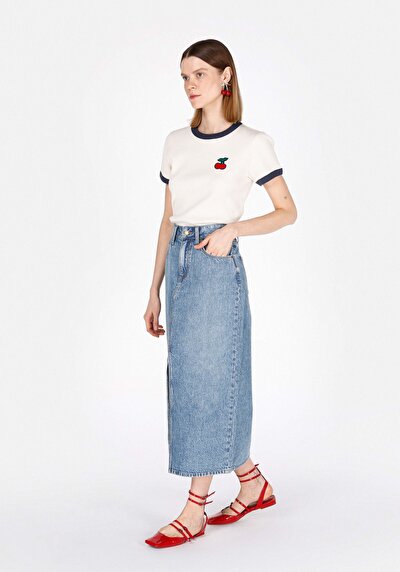 Image de Jupe Slim Fit Droit Jean Maxi Femme