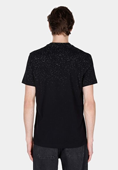 Image de T-shirt À Manches Courtes Noir Regular Fit Imprimé Homme