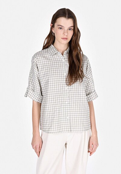 Image de Chemise À Manches Longues Vert Regular Fit Carré Femme