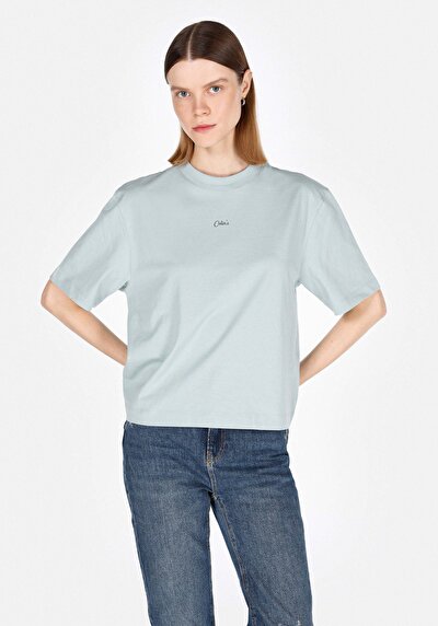 Image de T-shirt À Manches Courtes Vert Regular Fit Droit Femme