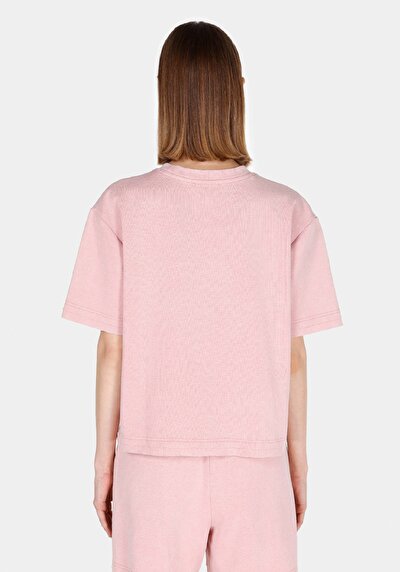 Image de T-shirt À Manches Courtes Rose Regular Fit Droit Femme