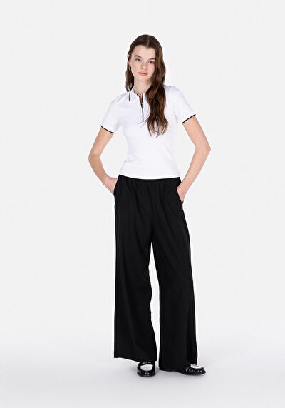 Image de Chemise Polo À Manches Courtes Blanc Droit Slim Fit Femme