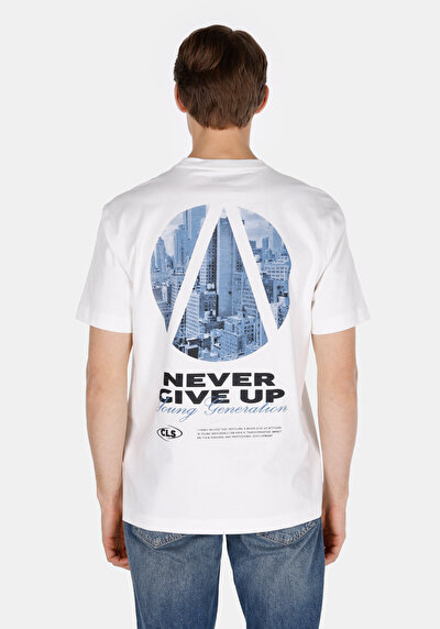 Image de T-shirt À Manches Courtes Blanc Comfort Fit Droit Homme