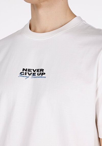 Image de T-shirt À Manches Courtes Blanc Comfort Fit Droit Homme
