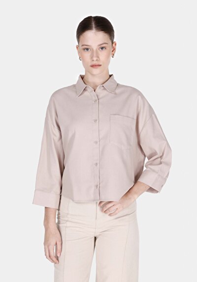 Image de Chemise À Manches Longues Vizon Regular Fit Droit Sergé Femme
