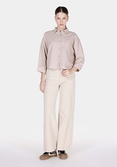 Image de Chemise À Manches Longues Vizon Regular Fit Droit Sergé Femme