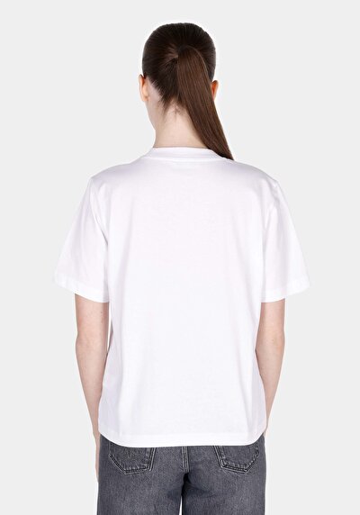 Image de T-shirt À Manches Courtes Blanc Regular Fit Imprimé Femme