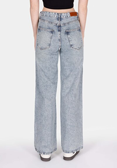Image de 970 Berry Pantalon Wide Leg High Rise En Jean Regular Fit Femme