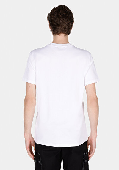 Image de T-shirt À Manches Courtes Blanc Regular Fit Droit Homme