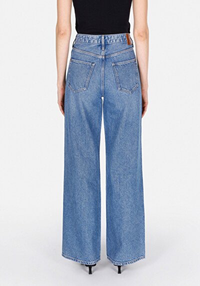 Image de 970 Berry Pantalon Wide Leg High Rise En Jean Regular Fit Femme
