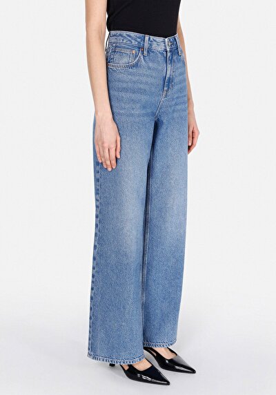 Image de 970 Berry Pantalon  Wide Leg High Rise En Jean Regular Fit Femme
