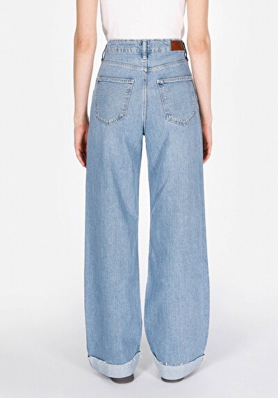 Image de 970 Berry Pantalon Wide Leg High Rise En Jean Regular Fit Femme