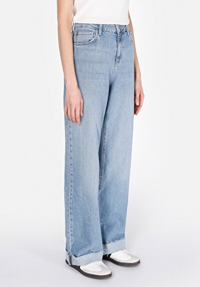 Image de 970 Berry Pantalon Wide Leg High Rise En Jean Regular Fit Femme
