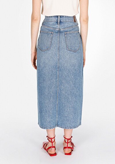 Image de Jupe Slim Fit Droit Jean Maxi Femme