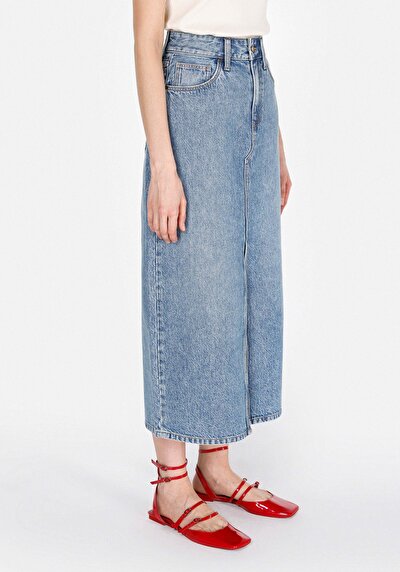 Image de Jupe Slim Fit Droit Jean Maxi Femme