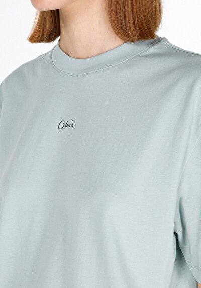 Image de T-shirt À Manches Courtes Vert Regular Fit Droit Femme