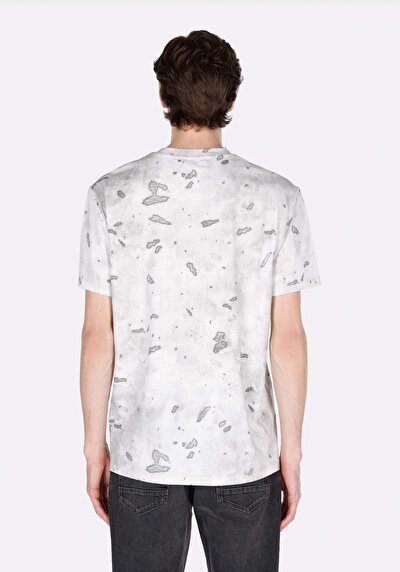 Image de T-shirt À Manches Courtes Gris Comfort Fit Imprimé Homme