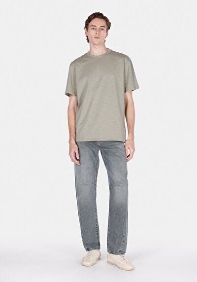 Image de T-shirt À Manches Courtes Vert Comfort Fit Droit Homme