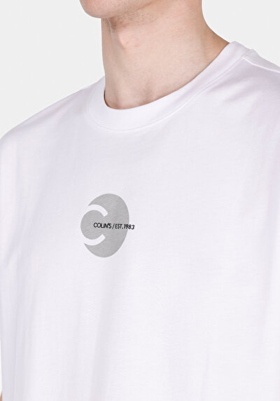 Image de T-shirt À Manches Courtes Blanc Comfort Fit Droit Homme