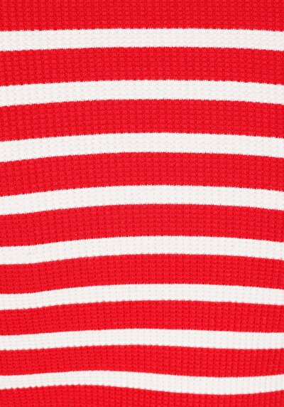 Afficher les détails de T-shirt À Manches Courtes Rouge Slim Fit Rayé Femme