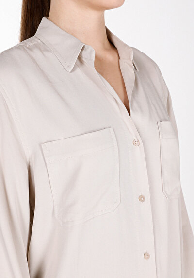Image de Chemise À Manches Longues Vizon Regular Fit Droit Sergé Femme