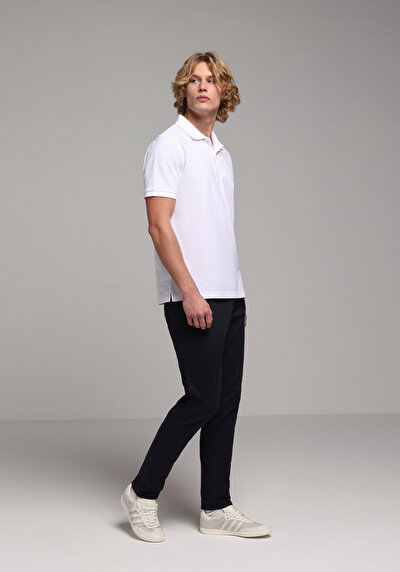 Image de T-shirt Polo À Manches Courtes Blanc Droit Regular Fit Homme