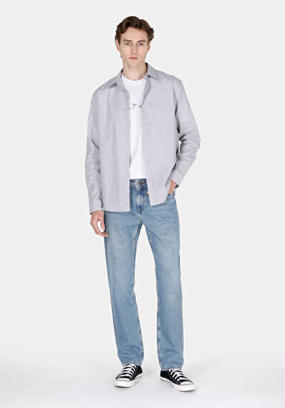Image de Chemise À Manches Longues Blanc Regular Fit Droit Oxford Homme