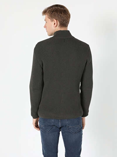 Image de Cardigan Tricot Kaki Slim Fit Homme