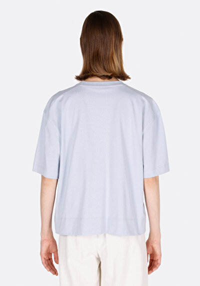 Image de T-shirt À Manches Courtes Bleu Regular Fit Imprimé Femme