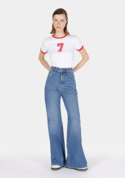 Image de 965 Arisa Pantalon Wide Leg High Rise En Jean Regular Fit Femme