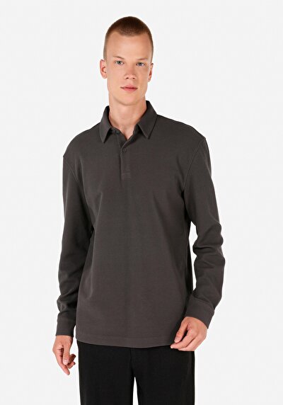 Image de T-shirt À Manches Longues Anthracite Regular Fit  Homme