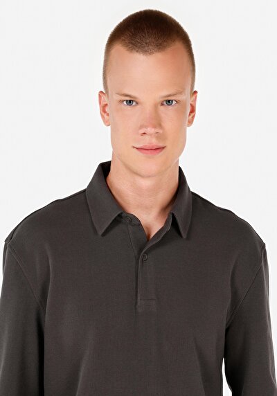 Image de T-shirt À Manches Longues Anthracite Regular Fit  Homme
