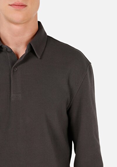 Image de T-shirt À Manches Longues Anthracite Regular Fit  Homme