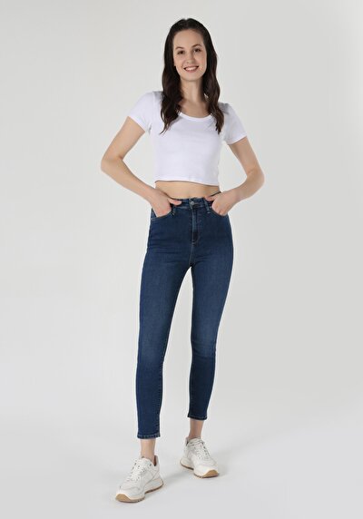 Image de 760 Diana Pantalon Bleu En Skinny Fit Femme