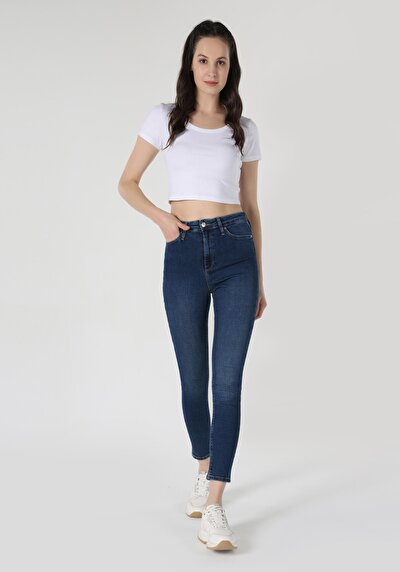 Image de 760 Diana Pantalon Bleu En Skinny Fit Femme