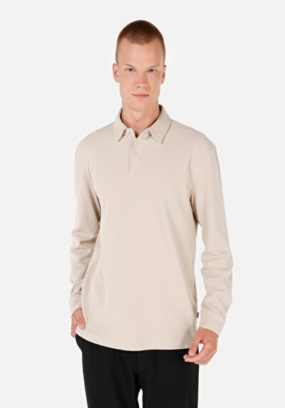 Image de T-shirt À Manches Longues Beige Regular Fit  Homme
