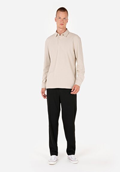 Image de T-shirt À Manches Longues Beige Regular Fit  Homme