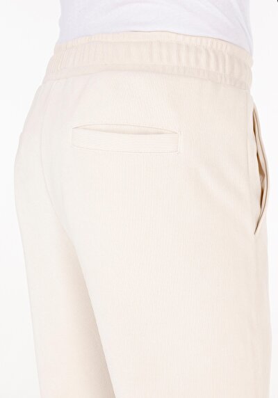 Afficher les détails de Pantalon De Survêtement Ecru Regular Fit Homme