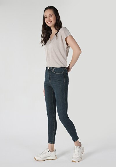 Image de 760 Diana Pantalon Bleu En Skinny Fit Femme